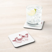 ファームハウス素朴キッチンレッドルースターヘン コースター (右側)