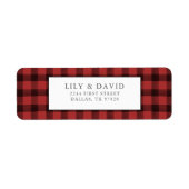 ファームハウス素朴キャビン赤ブラックチェックプレイド ラベル (正面)