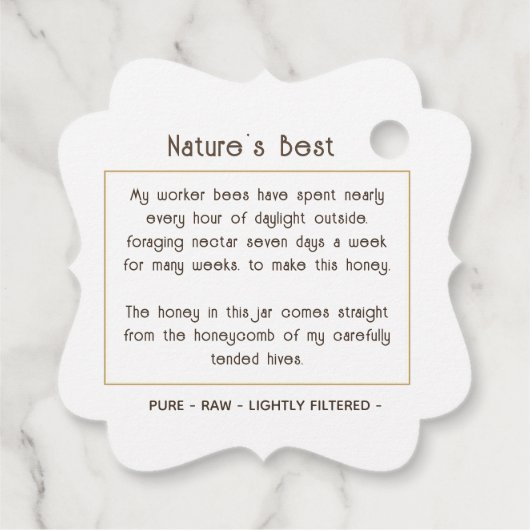 ファームハウス素朴クラフトハニーヴィンテージクイーンビー フェイバータグ (裏面)