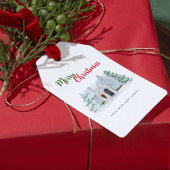 ファームハウス素朴クリスマスウィンターシーンホリデー ギフトタグ