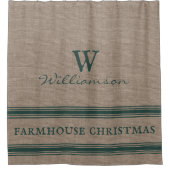 ファームハウス素朴クリスマスチキングバーラップシャワー シャワーカーテン (正面)