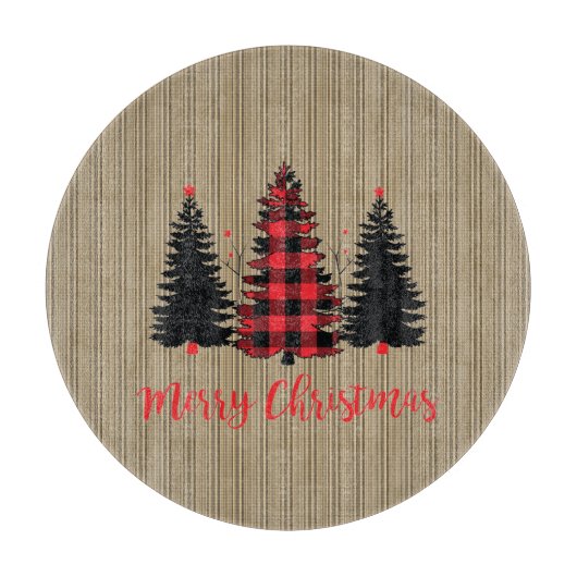 ファームハウス素朴クリスマスツリートリオ カッティングボード (正面)