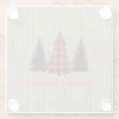 ファームハウス素朴クリスマスツリートリオ ガラスコースター (裏面)