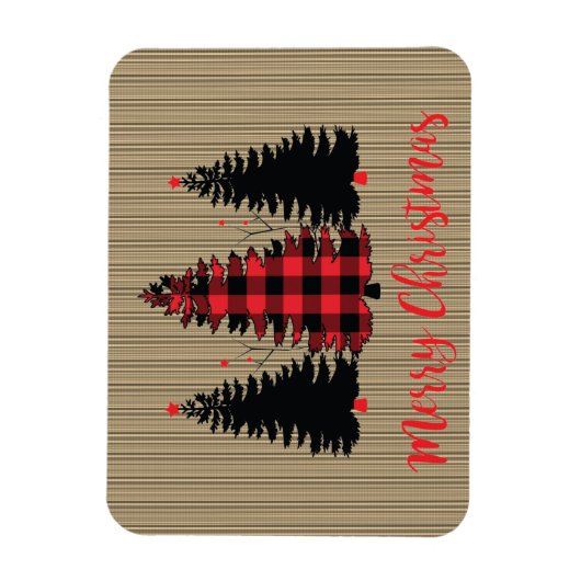 ファームハウス素朴クリスマスツリートリオ マグネット (縦)