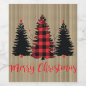 ファームハウス素朴クリスマスツリートリオ ワインラベル (シングルラベル)