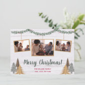 ファームハウス素朴クリスマスツリー&ガーランド3 – 写真 シーズンカード (スタンド正面)