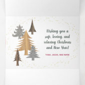 ファームハウス素朴クリスマスツリー&ガーランド5 – 写真 三つ折りクリスマスカード (内部中)