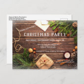 ファームハウス素朴クリスマスパインのクリスマスポストカード インビテーションポストカード (正面/裏面)