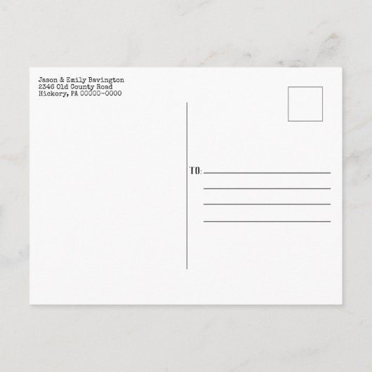 ファームハウス素朴クリスマスパインのクリスマスポストカード インビテーションポストカード (裏面)