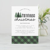 ファームハウス素朴クリスマスパーティーバッファロープレイド 招待状 (スタンド正面)