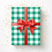 ファームハウス素朴グリーンチェックギンガムパターン ラッピングペーパー