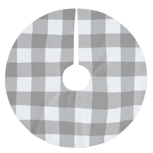 ファームハウス素朴グレイ&ホワイトバッファロープレイドスクエア ブラッシュドポリエステルツリースカート (正面)