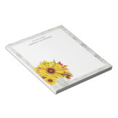 ファームハウス素朴サンフラワーメイソンジャーパーソナライズされた ノートパッド (アングル)