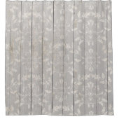 ファームハウス素朴シャビーシックなホワイトウッド装飾品 シャワーカーテン (正面)