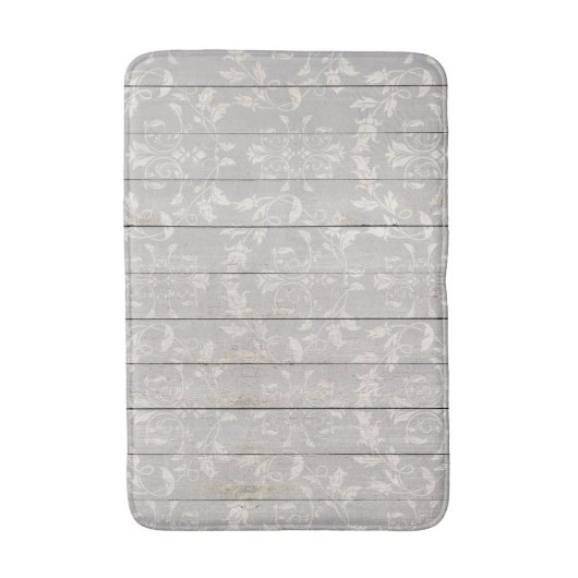 ファームハウス素朴シャビーシックなホワイトウッド装飾品 バスマット (正面縦)