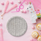 ファームハウス素朴シャビーシックなホワイトウッド装飾品 ペーパープレート (パーティー)