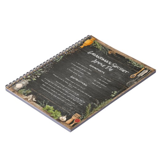 ファームハウス素朴シャルボードレシピジャーナル ノートブック (左側)