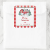 ファームハウス素朴シープラップトラクタースノークリスマス スクエアシール (バッグ)