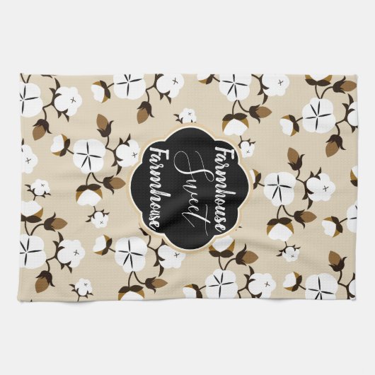 ファームハウス素朴スウィートファームハウスコットンフラワーズ キッチンタオル (横)