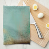 ファームハウス素朴スタイルアンティークティール（緑がかった色）フェイクレース キッチンタオル (四つ折り)
