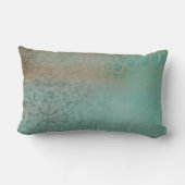 ファームハウス素朴スタイルアンティークティール（緑がかった色）フェイクレース ランバークッション (裏面)