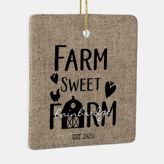 ファームハウス素朴スタイルクリパーソナライズされたスマス セラミックオーナメント (右)