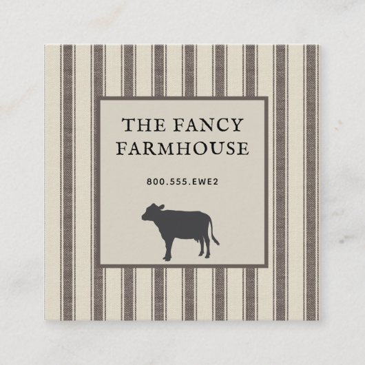ファームハウス素朴スタイルチッキングスクエアビジネス スクエア名刺 (正面)