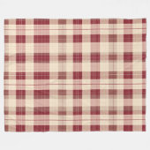 ファームハウス素朴スタイルレッド市松模様にコジー フリースブランケット (正面(横))