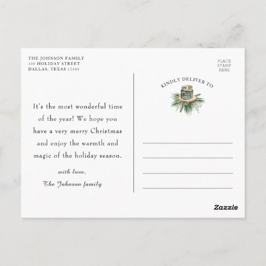 ファームハウス素朴ステイコージーウィンターウィズクリスマス ポストカード (裏面)