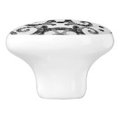 ファームハウス素朴タイルパターン白黒デコール セラミックノブ (側面)