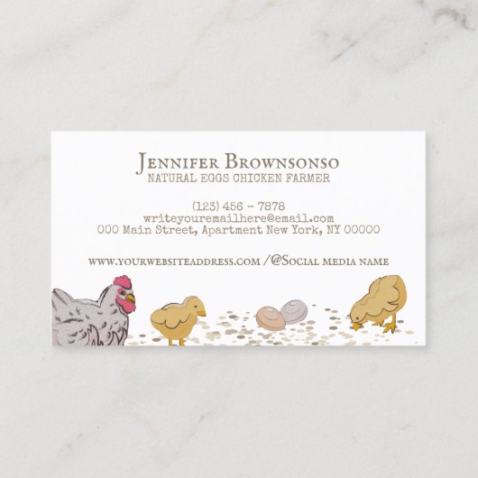 ファームハウス素朴チクズヘンファーム 名刺 (裏面)