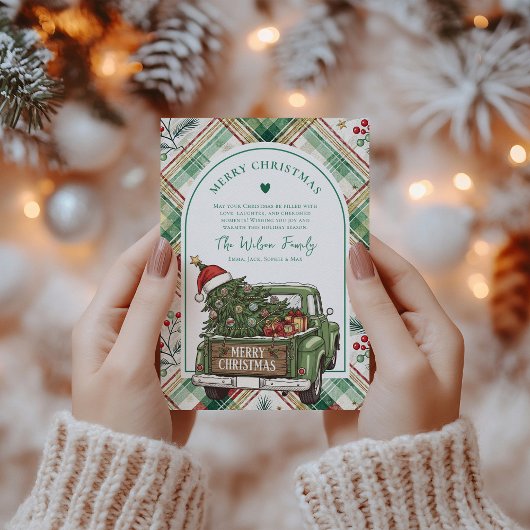 ファームハウス素朴トラックアーチクリスマス シーズンカード