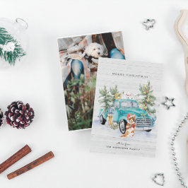 ファームハウス素朴トラッククリスマスホリデーカード シーズンカード