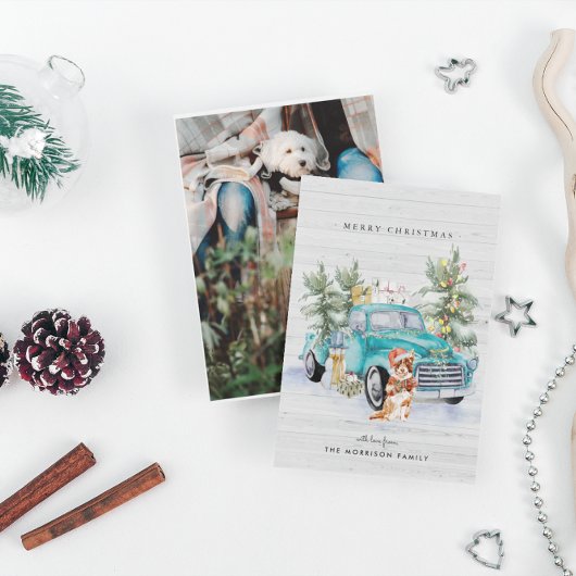 ファームハウス素朴トラッククリスマスホリデーカード シーズンカード