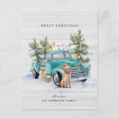 ファームハウス素朴トラッククリスマスホリデー ポストカード (正面)