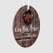 ファームハウス素朴ドアニューホームカスタムクリスマス オーナメント (正面)