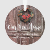 ファームハウス素朴ドアニューホームカスタムクリスマス オーナメント (裏面)