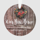 ファームハウス素朴ドアニューホームカスタムクリスマス オーナメント (正面)