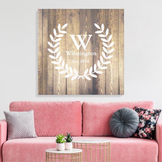 ファームハウス素朴バーンウッドローレルファミリーネーム キャンバスプリント (インサイチュ (リビング))