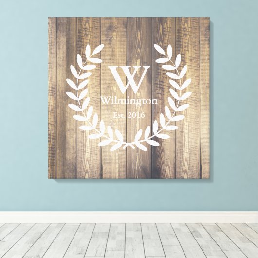ファームハウス素朴バーンウッドローレルファミリーネーム キャンバスプリント (インサイチュ (ウッドフロア))