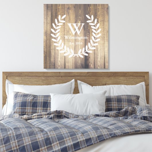 ファームハウス素朴バーンウッドローレルファミリーネーム キャンバスプリント (インサイチュ (寝室))