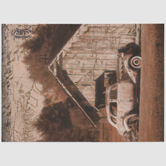 ファームハウス素朴バーンヴィンテージカーデクページ 薄葉紙 (正面)