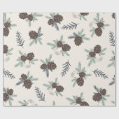 ファームハウス素朴ピネコーンクリスマスラッピング紙 ラッピングペーパー (フラット)