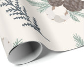 ファームハウス素朴ピネコーンクリスマスラッピング紙 ラッピングペーパー (ロールコーナー)