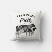 ファームハウス素朴ファームフレッシュミルクカウカーフ |白 クッション (正面)