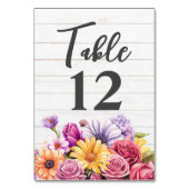 ファームハウス素朴フローラ&ウッドバ結婚ンズ テーブルナンバー (裏面)