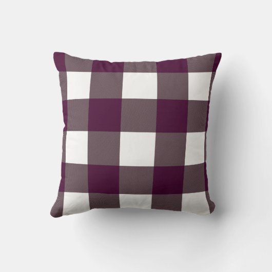ファームハウス素朴ブラックベリーバッファロープレイドスクエア クッション (裏面)