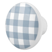 ファームハウス素朴ブルーグレーバッファロープレイドスクエア セラミックノブ (右)