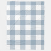 ファームハウス素朴ブルーグレーバッファロープレイドスクエア フリースブランケット (正面)