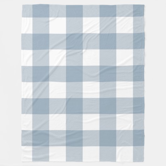 ファームハウス素朴ブルーグレーバッファロープレイドスクエア フリースブランケット (正面)